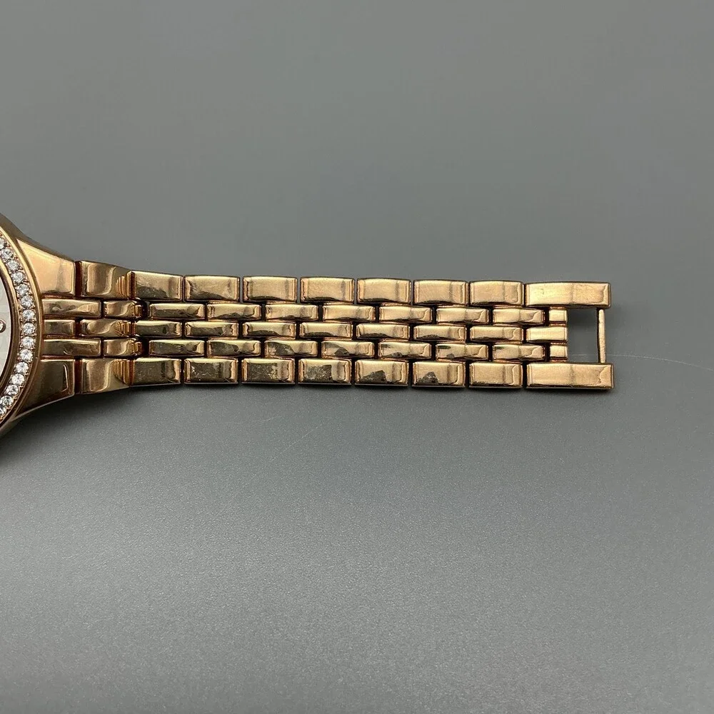 Anne Klein AK/3816 Womens Watch 34mm Rose Gold Tone Crystals New Battery 7.25